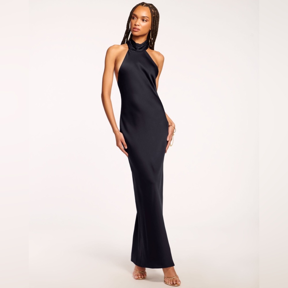 Ramy Brook Tatiana High Neck Gown | Navy